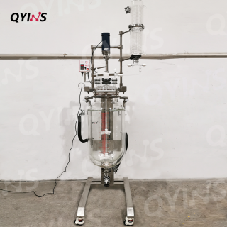 升降雙層玻璃反應(yīng)釜換熱器進(jìn)料-100L、150L、200L