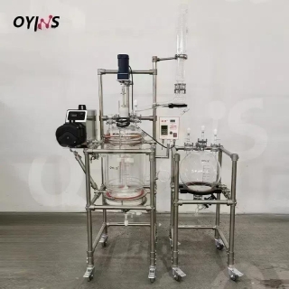 玻璃固相合成釜 過(guò)濾釜 蠕動(dòng)泵進(jìn)料可移動(dòng)收集 30L